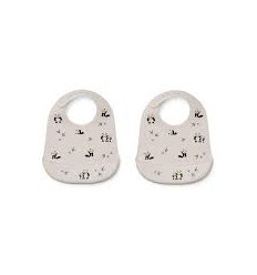 TILDA SIL BIB 2P PANDA PLAY/SEA SHELL 22