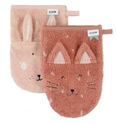 WASHCLOTHS 2P MRS. CAT MRS. RABBIT 25
