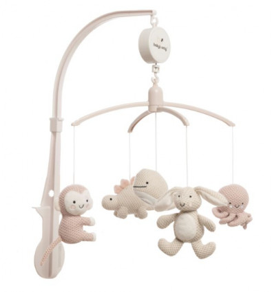 MUZIEKMOBIEL ANIMALS OUD ROZE/W LINEN 24
