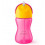 BEKER MET RIETJE 300ML GIRL ROZE 24