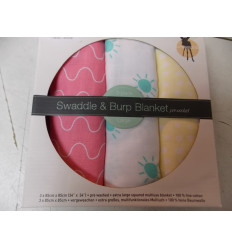 SWADDLE & BURP BLANKET 85X85CM SUMMER