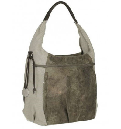 CASUAL HOBO BAG METALLIC OLIVE-BEIGE 9