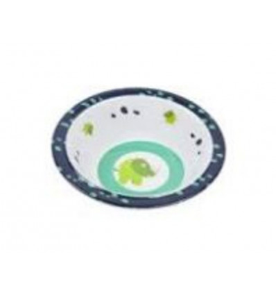 BOWL WITH SILICONE WILDLIFE RHINO NAVY /