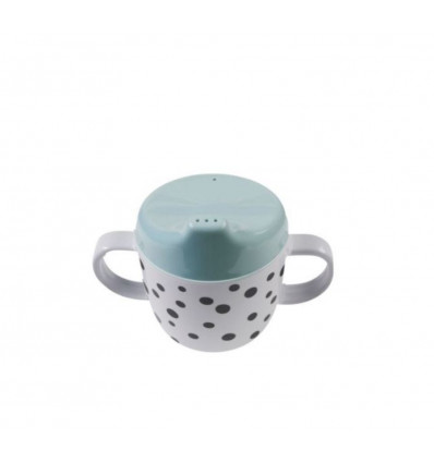 DOTS 2 HANDLE SPOUT CUP BLUE 21