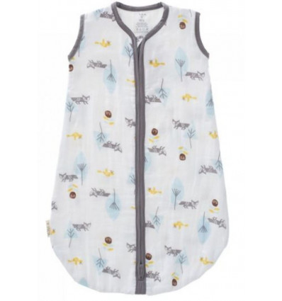 SLAAPZAKMUSLIN 2-LAAGS FOX BLUE 0-6M 20