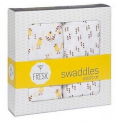 SWADDLE SET 2 ST. 120X120 CM FUGL GREY 6