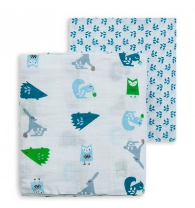 SWADDLE SET 2 ST 120X120 EKHORN GREEN 20