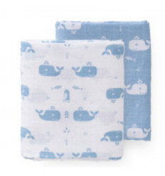 SWADD SET 2ST 70X60 WHALE BLUE FOG 233