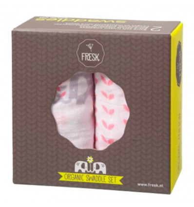 SWADDLE SET 2 ST. 70X60 CM ELEFANT 8