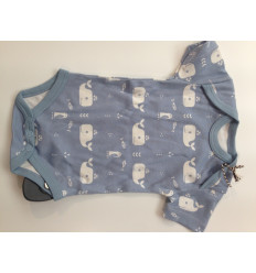 BODY SHORT SLEEV WHAL BLUE FOG 0-3M 25