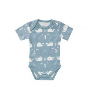 ROMPER KORTEMOUW WHALE BLUE FOG 3-6M 20