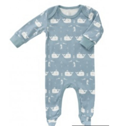 PYJAMA MET VOET WHALE BLUE FOG SIZE 20