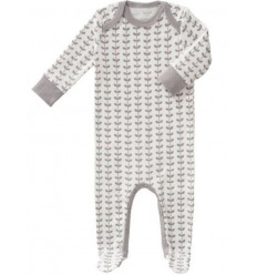 PYJAMA MET VOET LEAVES GREY NEWBORN 20