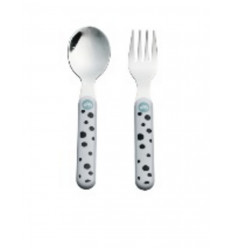 DOTS SPOON & FORK SET BLUE 9