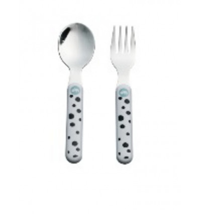 DOTS SPOON & FORK SET BLUE 9