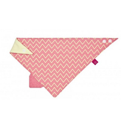 BANDANA WITH SILICONE TEETHER ZIGZAC RED