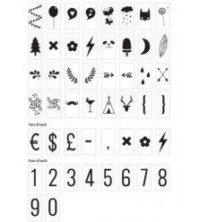 LIGHTBOX SYMBOL SET NUMBERS & SYMBOLS 21