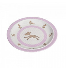 PLATE WITH SILICONE LELA LIGHT PINK 6