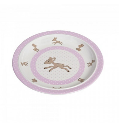 PLATE WITH SILICONE LELA LIGHT PINK 6