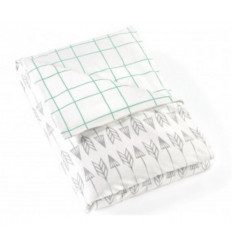 HOUSSE ARROWS/GRID GREY-PASTELGREEN 6