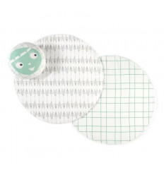 PLAYMAT ARROWS/GRID GREY-PASTELGREEN 6