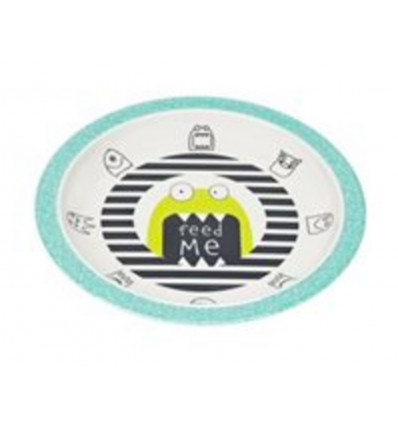 PLATE WITH SILICONE LITTLE MONSTERS MAD