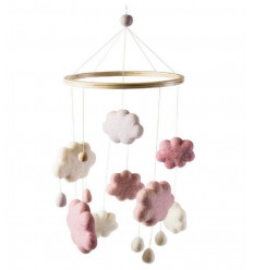 FELTED BABY MOBILE CLOUDS GIRL 201