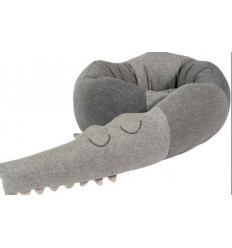 KNITTED CUSHION SLEEPY CROC GREY 211