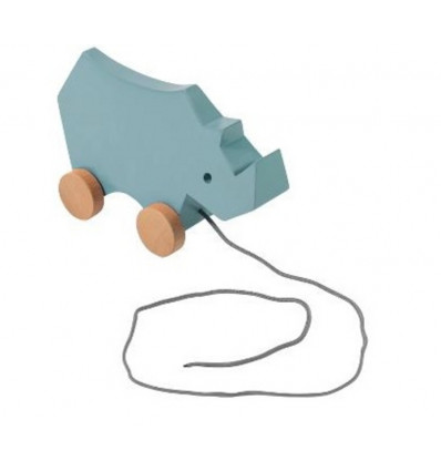 WOODEN PULL-ALONG TOY RHINO CLOUD 201