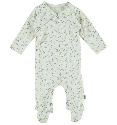 HAPPY ORGANIC FOOTED SUIT OFF WHITE