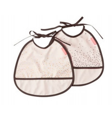 TINY BIB 2-PACK HAPPY DOTS POWDER 9