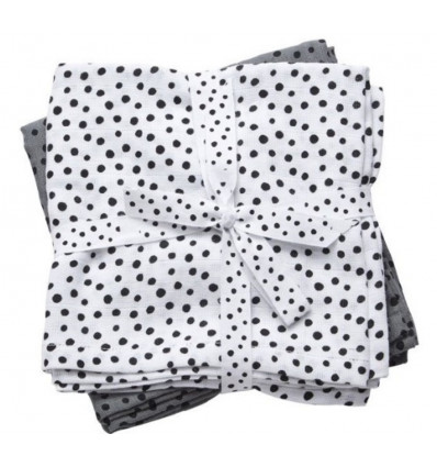 BURP CLOTH 2-PACK HAPPY DOTS GREY 241