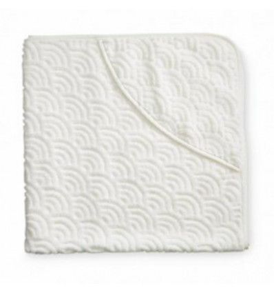HOODED BABY TOWEL OFF WHITE GOTS 6