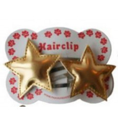 SMALL HAIR CLIPS GOLD/SILVER STARS 7