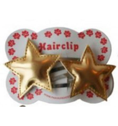 SMALL HAIR CLIPS GOLD/SILVER STARS 7