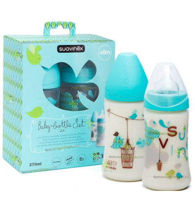 BASIC FLESJES SET 3POS SIL 270ML BOY 21