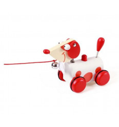 TREKFIGUURTJE HOND ROOD 18CM GELUID 9