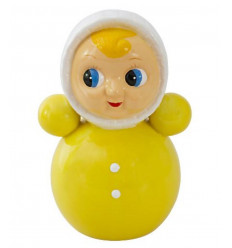 MONEY BANK DOLL CERAMIC YELLOW 6