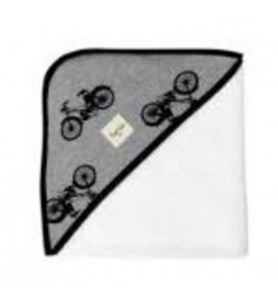 HOODED TOWEL BABY 80 80 CM BLACK BIKES 7