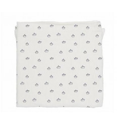 MUSLIN 120X120 WHITE BOATS 20