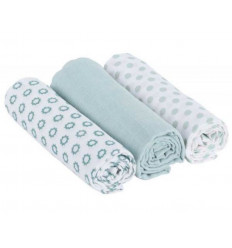 SWADDLE&BURP BLANKET L STARS MINT 231