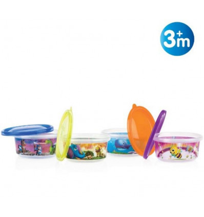 LOT DE 6 BOLS PICNIC 300ML AVEC COUVERCL