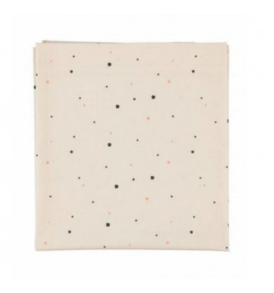 SPOTTY SHEET COT SAND/DARK GREEN 7