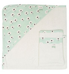 HOODED TOWEL STRIPES OLIVE 232