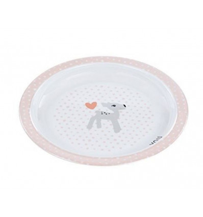 PLATE WITH SILICONE LELA NEW LIGHT PINK