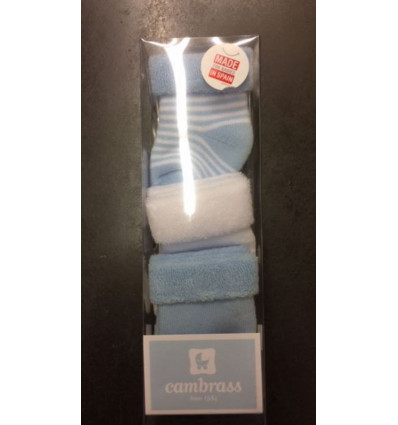 CAMBRASS SET 3 CHAUSSONS 1-6M BLEU 9