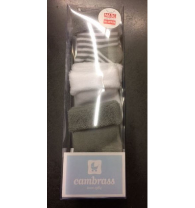 CAMBRASS SET 3 CHAUSSONS 1-6M GRIS 9