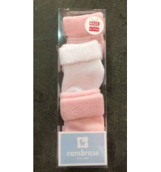 CAMBRASS SET 3 CHAUSSONS 1-6M ROSE 9
