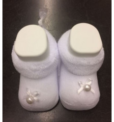 G SLIPPERS PEARL & BOW WHITE 15/18 7