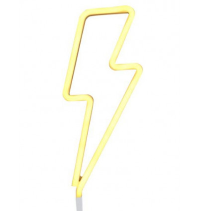 NEON STYLE LIGHT LIGHTNING BOLT YELLOW E
